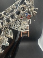 Sterling Silver 925 September 11 Memorial Charm Bracelet 7 Inches 54.4 Grams