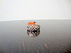 VINTAGE 1970-80s OPENWORK 3D WEAVED DOME RING STERLING SILVER STAMPED 925 SZ 8