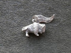 Buffalo Bison Yellowstone Vintage Sterling Silver Bracelet Charm Pendant 3.5g