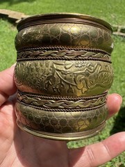 Vintage Indian Elephant Cuff Bracelet 70s-80s
