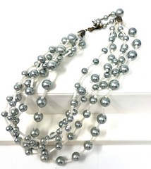 Signed MIRIAM HASKELL Multi-Strand Faux Pearl Necklace and Matching Bracelet