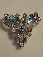 ISKIN Modular 3-in-1 Piece Convertible Brooch Pin & Clip Earrings 1940 Art Deco