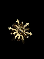 Vintage Rhinestone Snowflake Brooch Pendant 1.5 Inches EUC