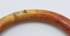 Vintage Natural Apple Sponge Coral Segment Bangle Bracelet Orange Red