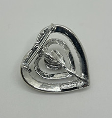 Vintage Gerry’s Silver Tone Textured Triple Heart Brooch Some Wear See Photos