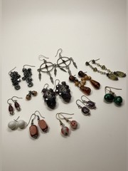 Dangle Post Pierced Earring Lot 12 Pair Mixed Vintage & Modern