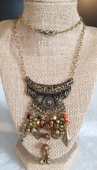 Bohemian dark metal aesthetic colorful beads with metal charms and dangles