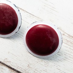 Vintage Earrings For Pierced Ears – Red & White Circle – Poor Condition