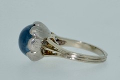 13 CT Star Sapphire Arts and Crafts Platinum & 14K White Gold Ring