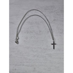 Vintage Silver Tone Cross Necklace with Chain Christian Jewelry