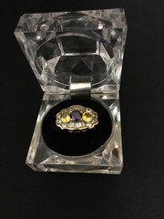 Ladies Vintage 925 Sterling Silver Gold-Tone Multi-Stone Ring – Size 10