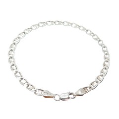 925 Sterling Silver Vintage Italy Flat Anchor Mariner Link Bracelet 7″