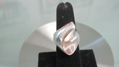 VINTAGE MODERN ART SCUPTURE STERLING RING SIZE 6 3/4″ 9.4 GRAMS