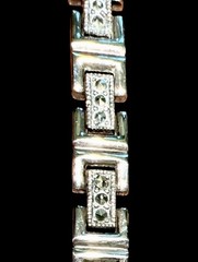 Sterling Silver 925 Marcasite Hinged Links Bracelet 21 gr Vintage 7.5″