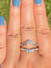 14K White Gold Over 2Ct Lab Created Round Diamond Wrap Enhancer Wedding Her Ring