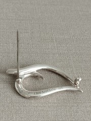 Vintage Tiffany & Co. Sterling Silver Open Leaf Brooch Pin Safety Clasp ©1989