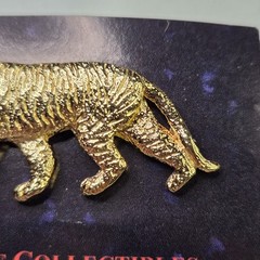 Vintage George G Harris Tiger Pin 24K Gold Plated Pewter Wildlife Collection