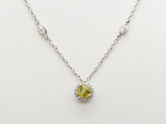 Estate $9000 2ct Certified Alexandrite VS H Diamond 14k White Gold Necklace 22″