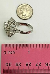 Vintage 18KT H.G.E. A 4mm Clear Gemstone Cluster Ring Size 7