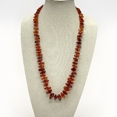 Vintage Baltic Amber Graduated Nugget Necklace Cognac 70g Endless Strand 28 in