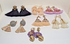 Lot of 5 Pairs Vintage Unbranded & 2 Branded Tassel Fashion Pierced Earrings