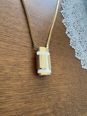 LANVIN PARIS Vintage Necklace Pendant Gold From Japan