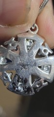 Vintage Sterling Silver & Blue Enamel Jerusalem Cross Pendant on 925 Italy Snake