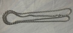 Vintage Sterling Silver 2mm Rope Chain Necklace 24” Long