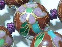 Cloisonne Strung 12mm Beaded Necklace 28″