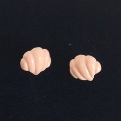 Vtg Pink Lucite Clam Shell Stud Earrings Mermaidcore Beachy Nature