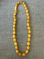 Vintage Egg Yolk Amber Graduated Bead Necklace 31g Old Baltic Amber Necklace