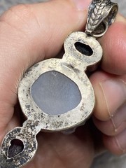 Sterling Silver 925 Amethyst Pendant with Raw Crystal Cluster – 62mm