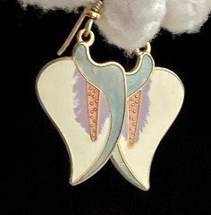 Vintage Laurel Burch Earrings CALLA LILY Flower 1.75” Gold Multi Color Ladies 8g