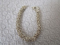Vintage Sterling Silver Byzantine Bracelet 7.5” Long Italy M – Milor VGC