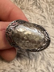 Israel .925 Sterling Silver Hammered Open Filigree 7 Grams Ring Size 8.5
