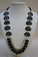 Rare Bone & Horn Beaded Necklace Natural Horn Necklace Ravishing Two Tone Jewel