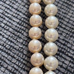 2 Vintage Faux Glass or Cultured Pearl Necklace Choker Knotted Graduated 35g 19”