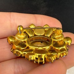 Vintage Rhinestone Brooch Blue Sparkle