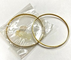 3 VINTAGE PATINA AGED SOLID BRASS 5mm. WIDE SMOOTH BANGLE BRACELETS W871