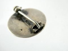 Antique Scotland Sterling Silver Boat Brooch Ship Pin 7.2g 7/8 Inch Diameter