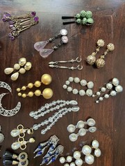 Vintage Costume Jewelry Lot 1980s/1990s Earrings Necklaces Bracelets-some signed