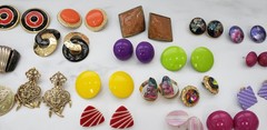 Vintage 80’s 90’s Lot 51 Costume Jewelry Earrings Chunky Bright Gold Tone Etc..