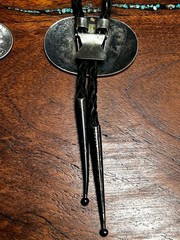 Vintage Hopi Sterling Silver Bolo Tie Kokopeli Old Pawn Signed VB
