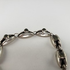 Sterling Silver Small Mexico Green Turquoise Tennis Bracelet 6.25 in 6.4g [7120]