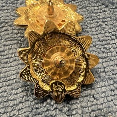 Joan Rivers Gold Tone Earrings Mixed Lot 4 Pairs Flower Black Cabochon