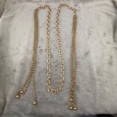 Vintage Opera Lariat Tassel Necklace Gold Tone 48”