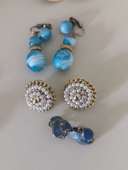 VTG Lot 11 Pair Clip-On Earrings Avon Marvella + no brand Wedding Dress Up Party