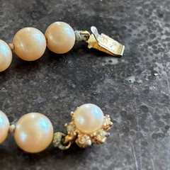 Vintage 16 Pc Faux Pearl Jewelry Lot MIA Brooch Necklaces Earrings Barrettes