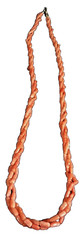 Vintage Salmon Angel Skin Pink Coral 3 Twisted Strands Necklace 23 1/2 Inches