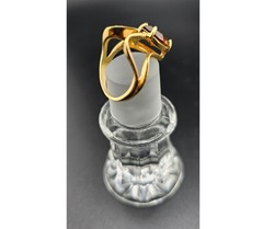 Vintage Mid-Century Modernist 18K HGEFS Smoky Quartz Cocktail Ring Size 6.75
